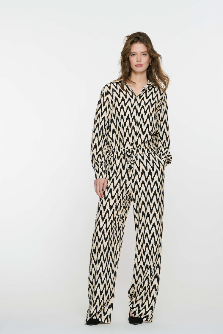 Geisha Fashion dames zigzagprint blouse
