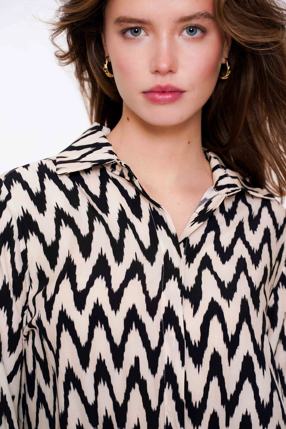 Geisha Fashion dames zigzagprint blouse