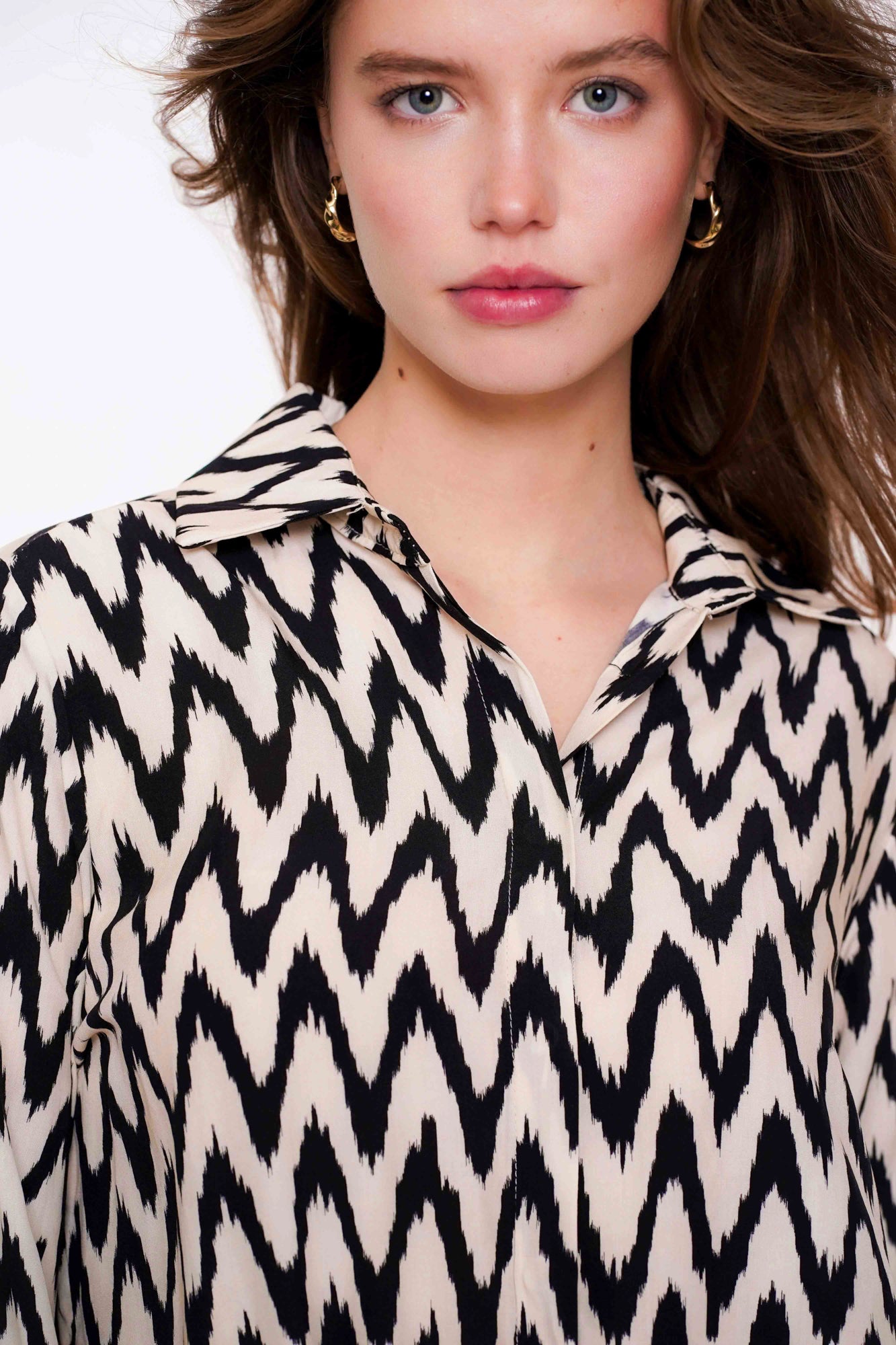 Geisha Fashion dames zigzagprint blouse