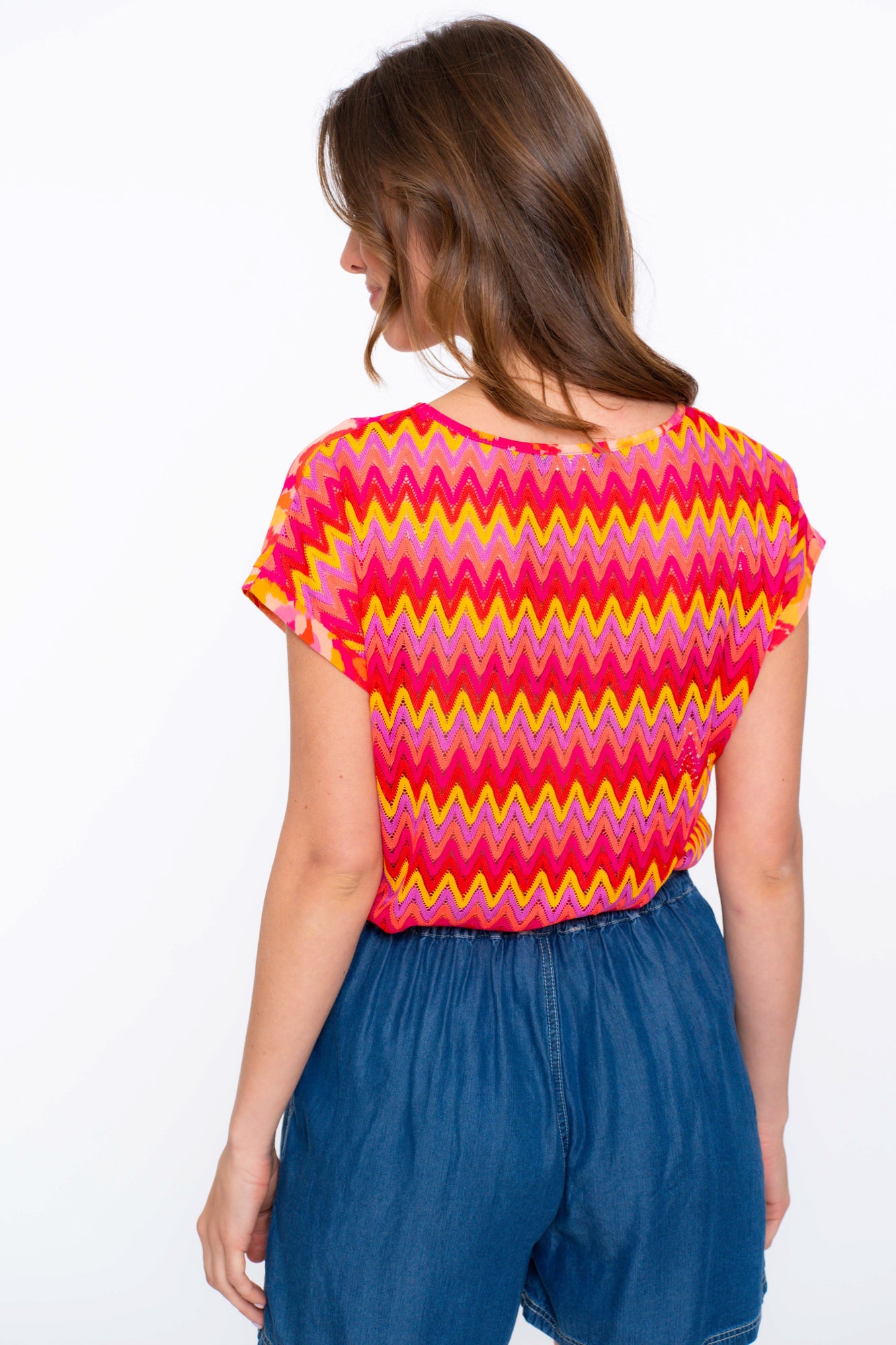 Geisha Fashion dames top met ajourdetails