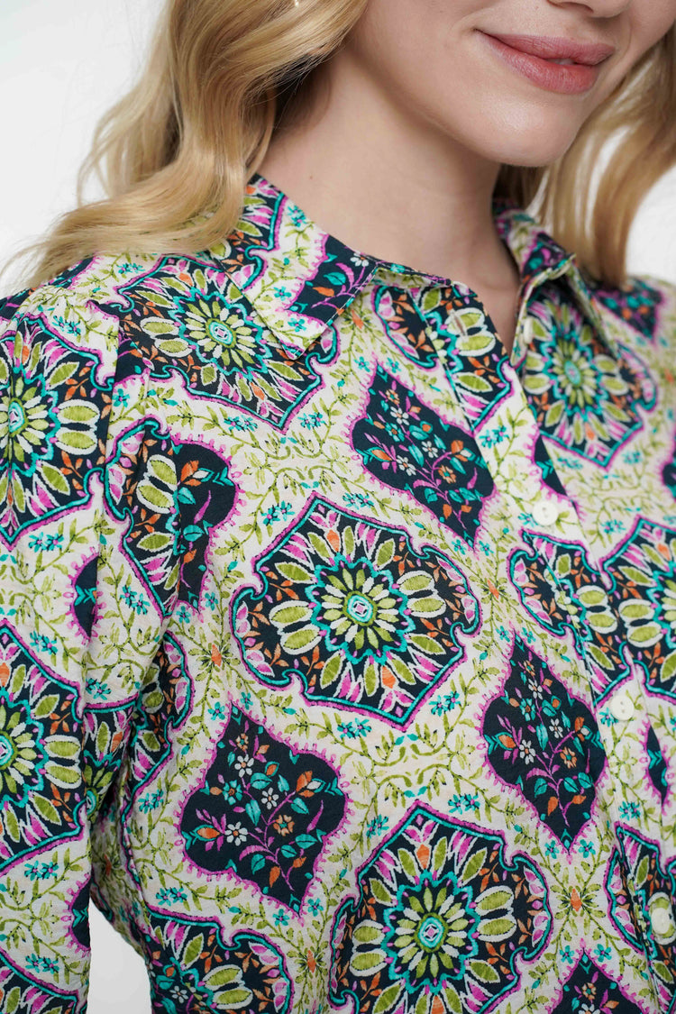 Geisha Fashion damesblouse met etnische print