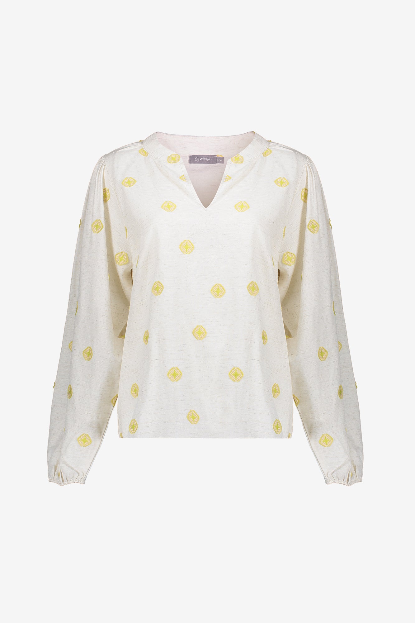 Geisha Fashion dames top met ingeweven Azteekse details