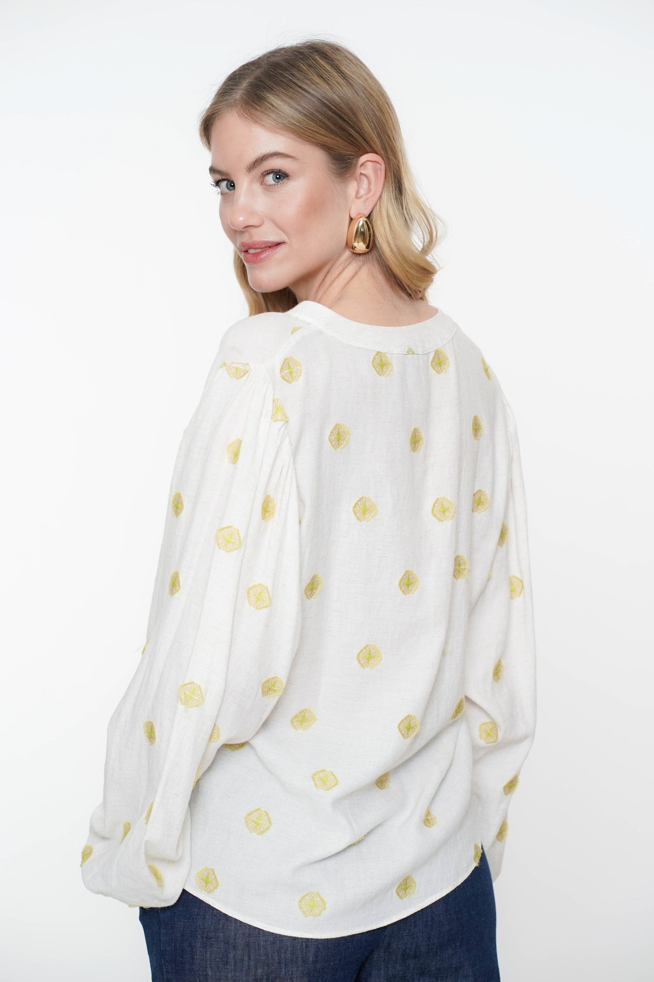 Geisha Fashion dames top met ingeweven Azteekse details