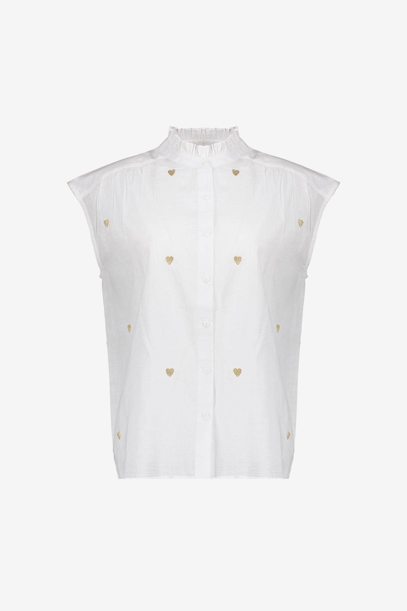 Geisha dames blouse met broderie hartjes