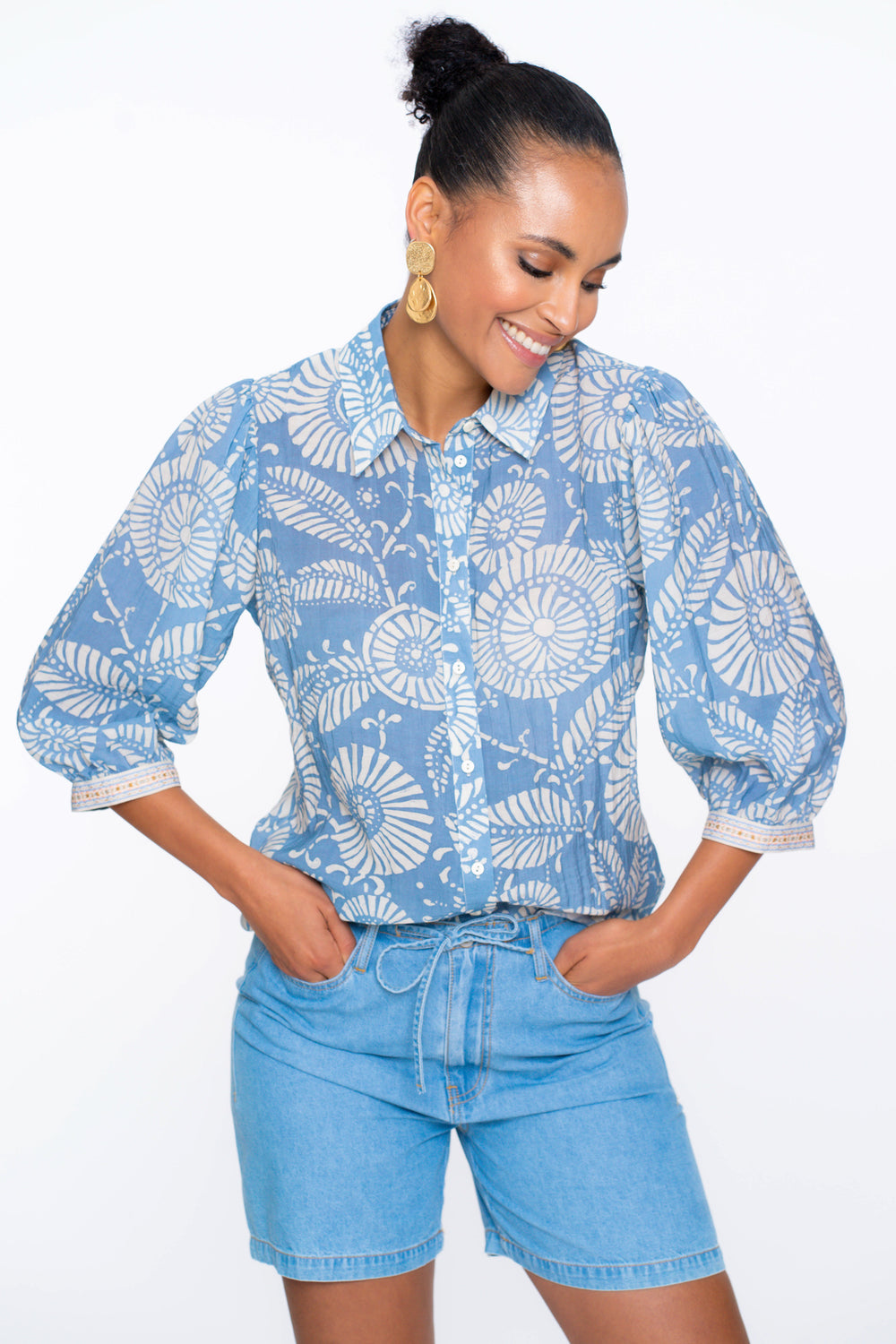 Geisha Fashion damesblouse met grafische print