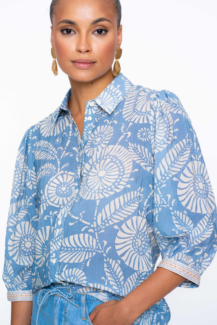 Geisha Fashion damesblouse met grafische print