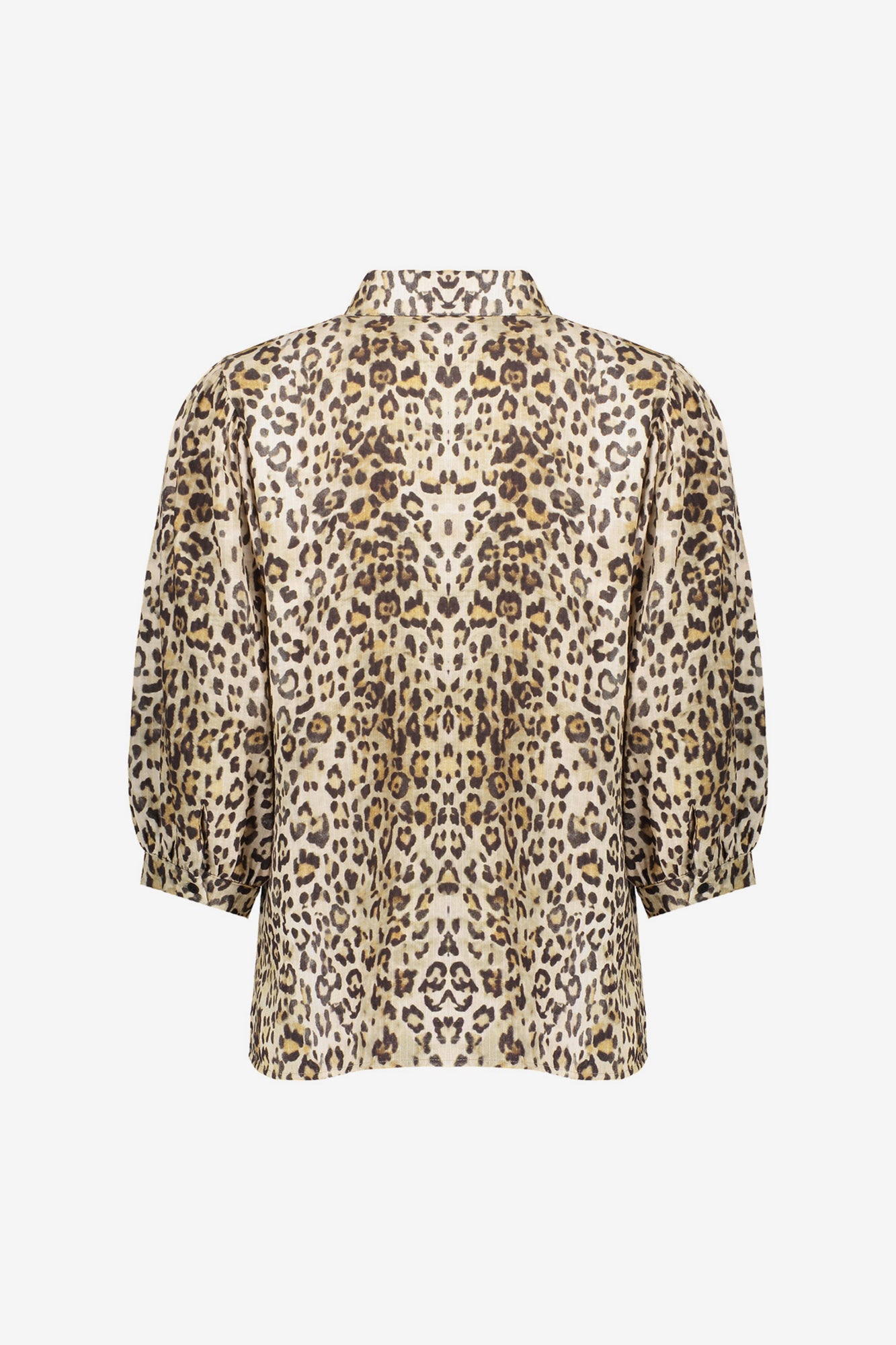 Geisha dames leopard blouse met ballonmouwen