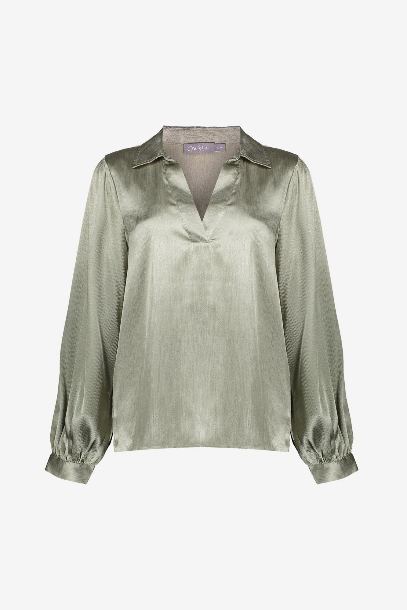 Geisha dames satijnachtige blouse met V-hals