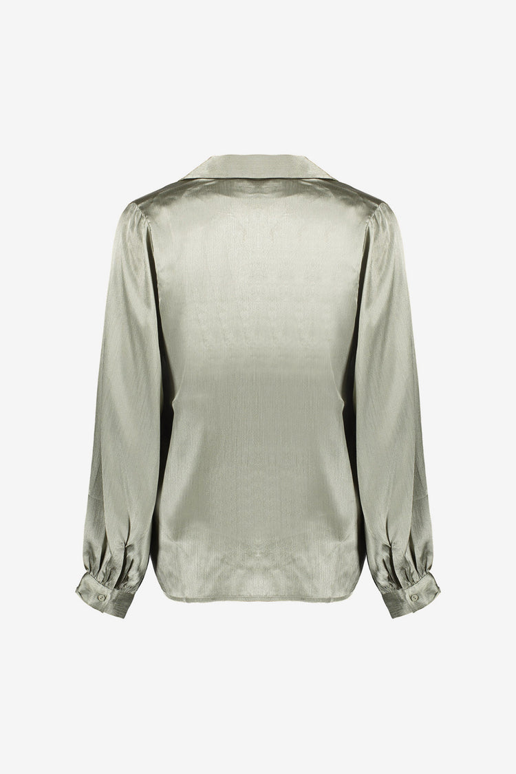 Geisha dames satijnachtige blouse met V-hals