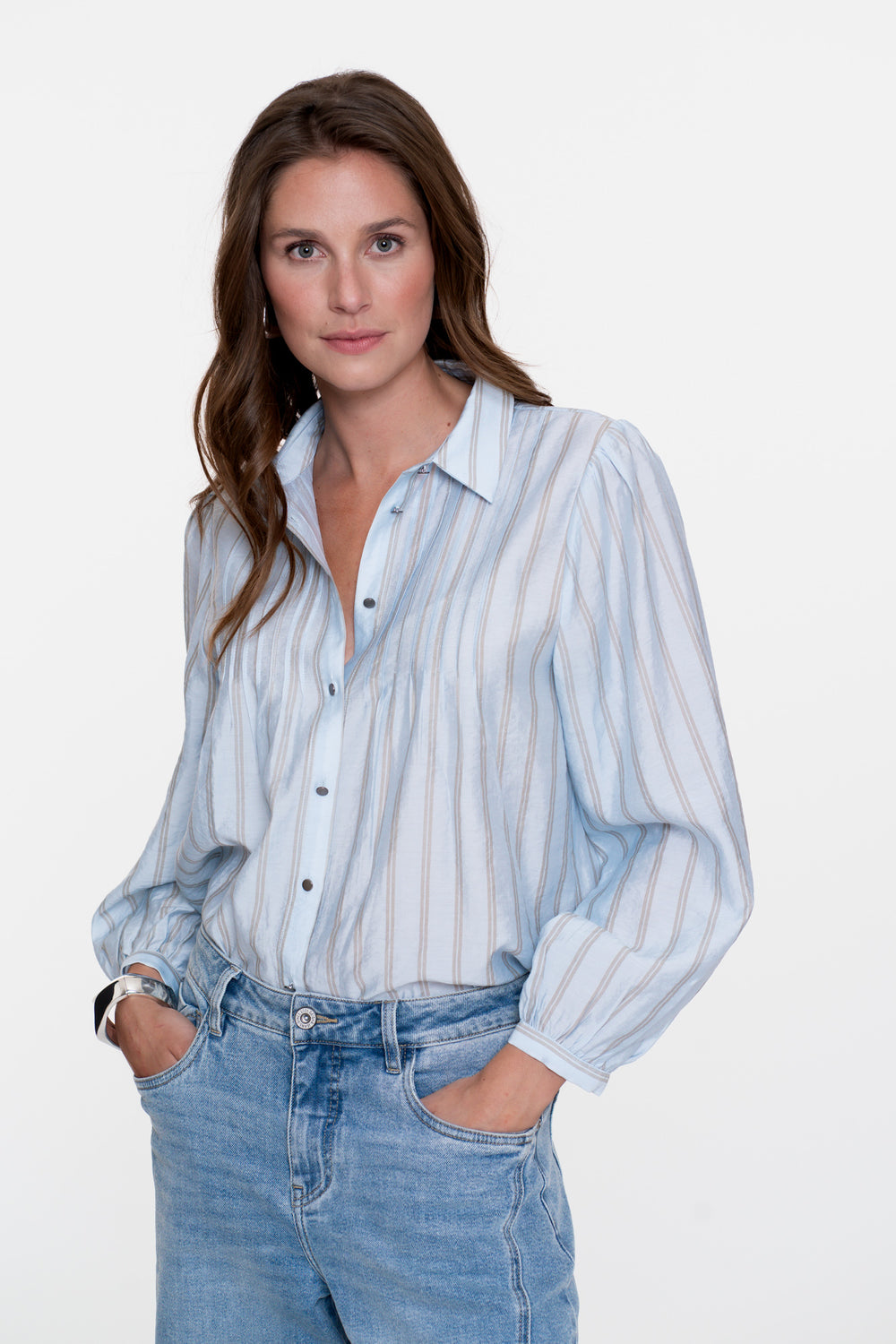 Geisha dames blouse met streepdessin