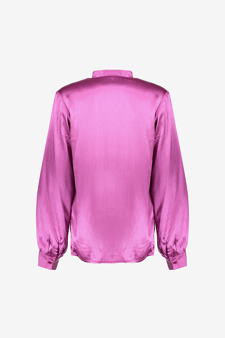 Geisha dames satin look top met strikdetail