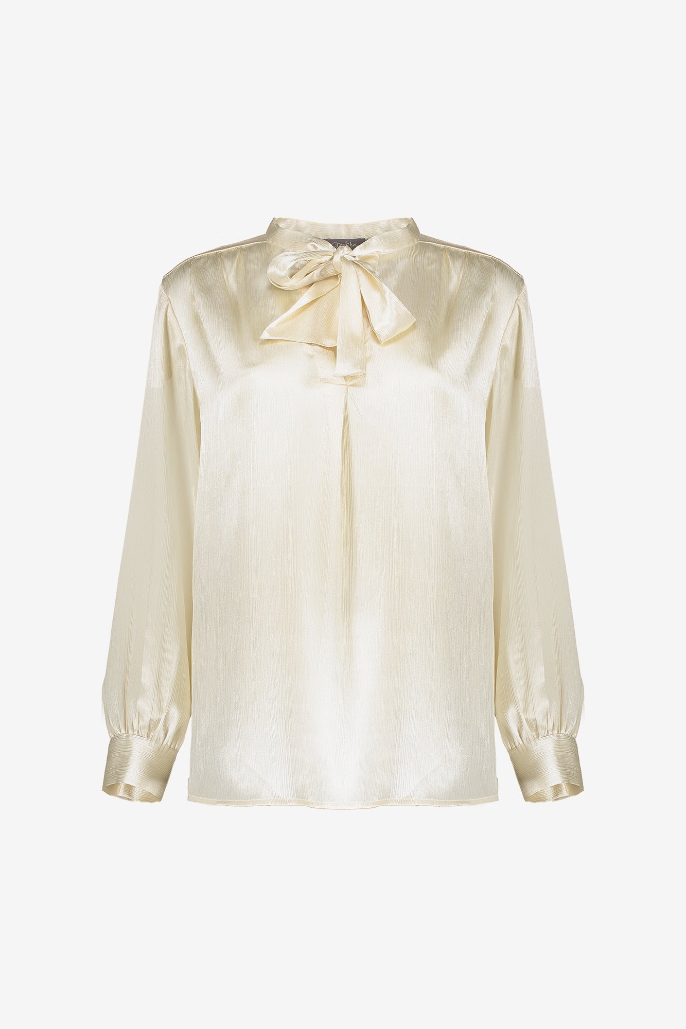 Geisha dames satin look top met strikdetail