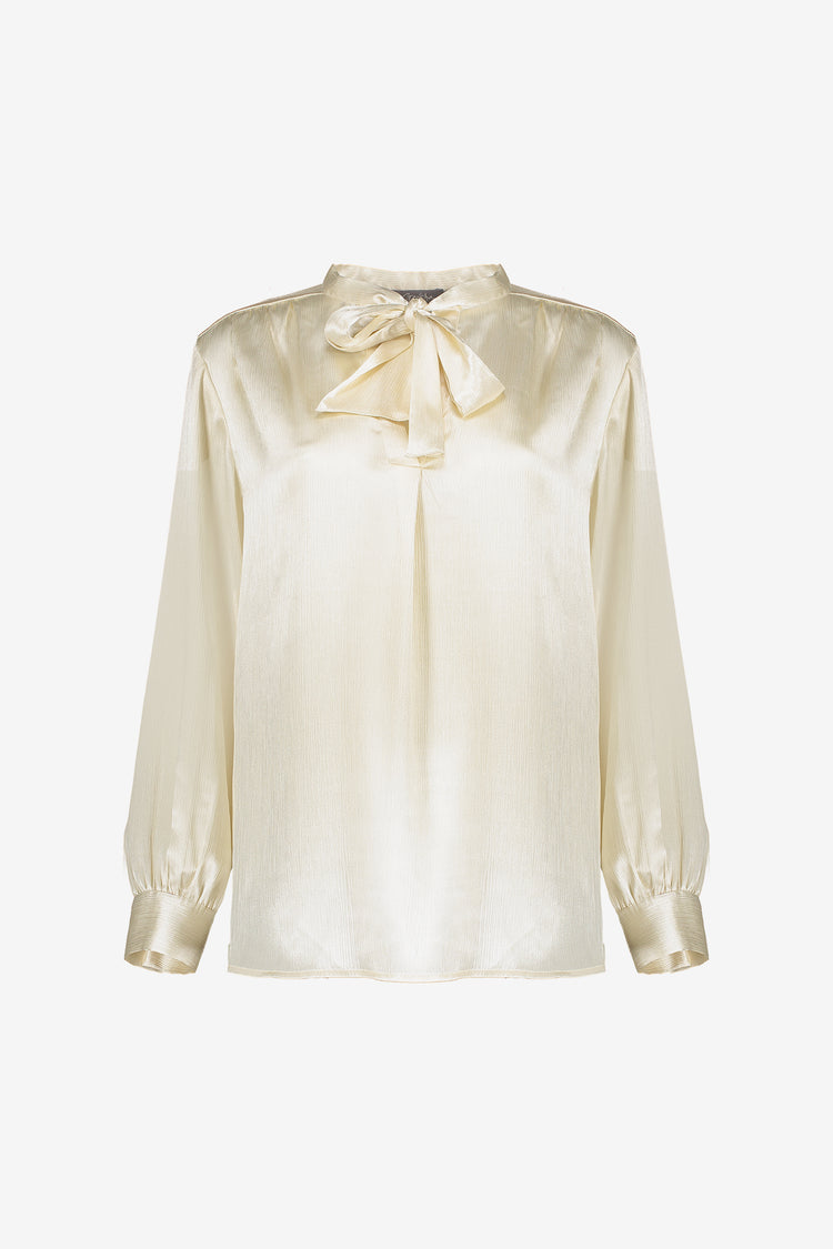 Geisha dames satin look top met strikdetail