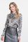 Geisha dames blouse met bow en zigzagprint
