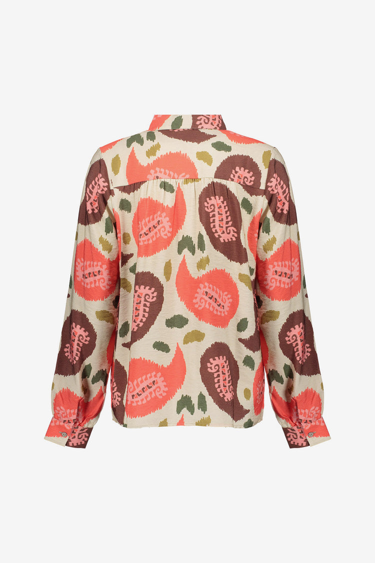 Geisha dames blouse met kleurrijke print