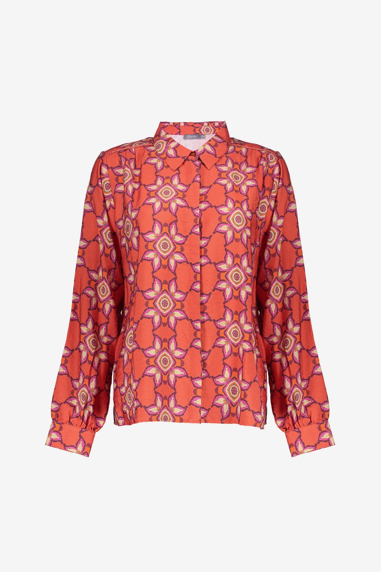 Geisha dames kleurrijke blouse met ikatprint