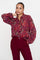 Geisha dames blouse met sierlijke gekleurde print