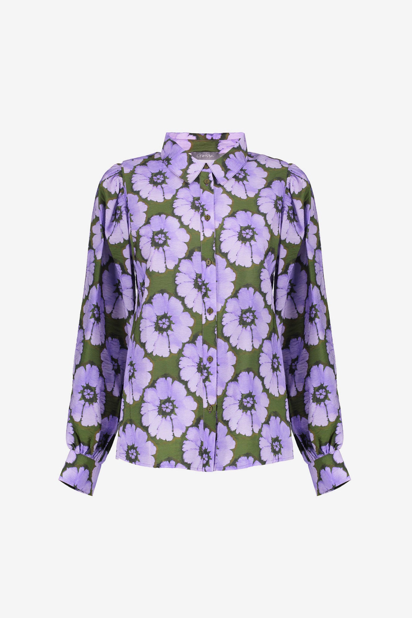 Geisha dames blouse met bloemenprint en ballonmouwen
