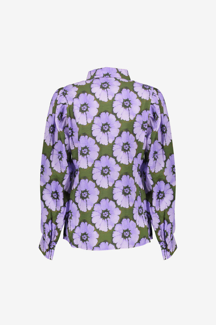 Geisha dames blouse met bloemenprint en ballonmouwen