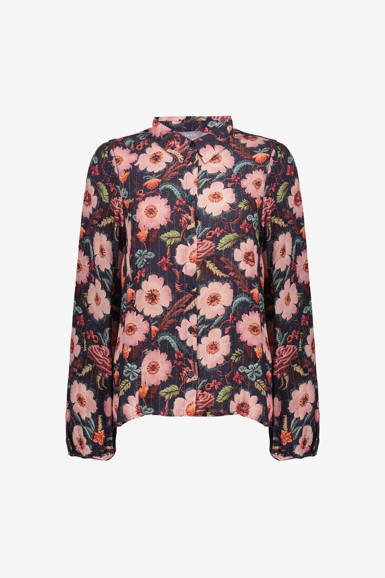 Geisha dames blouse met sierlijke bloemenprint