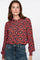 Geisha dames blouse V-hals en ruffle kraag