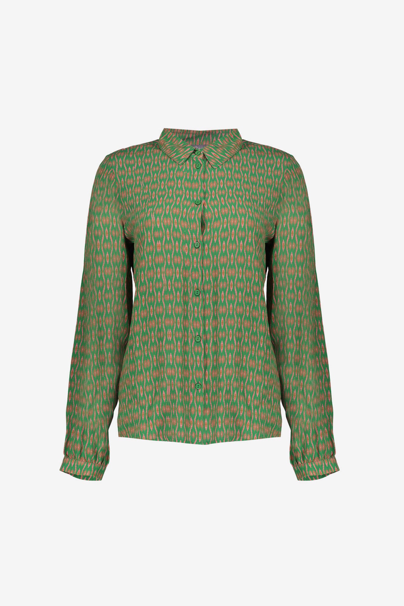 Geisha dames blouse met grafische print en lurex