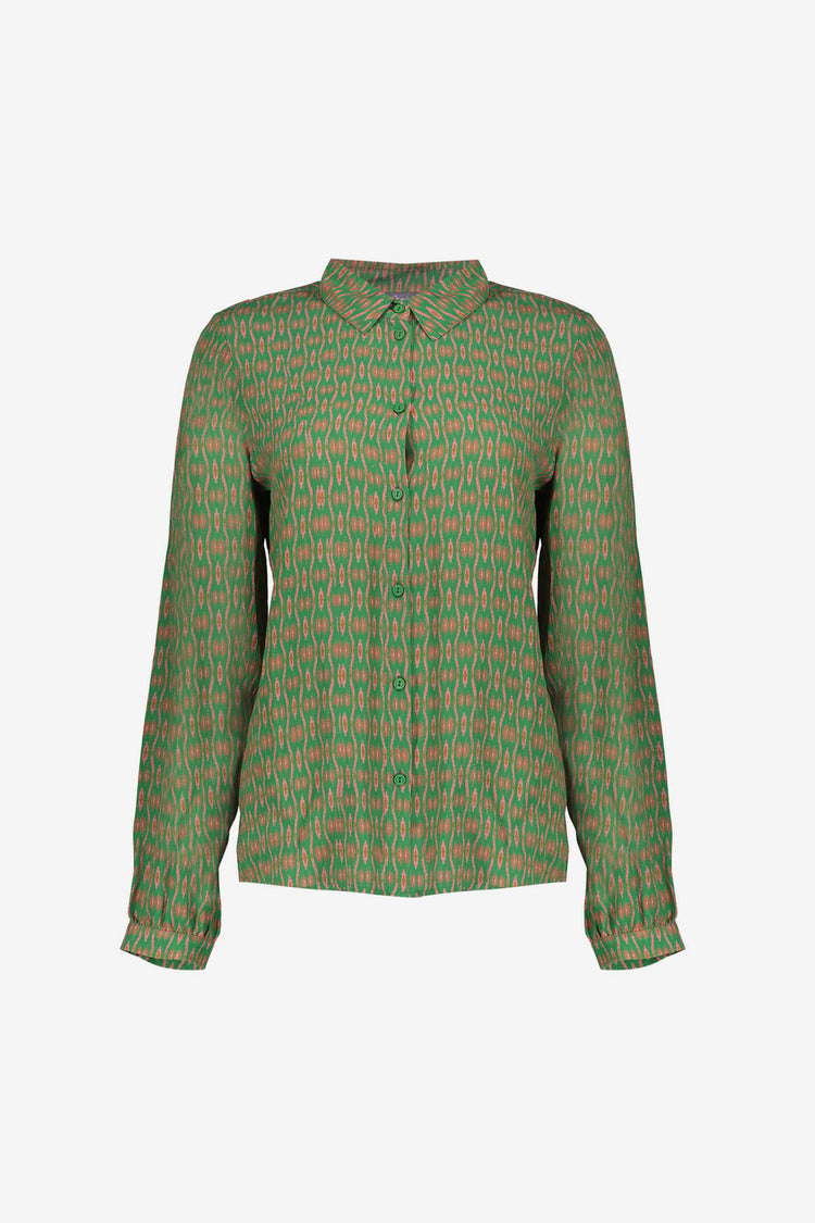Geisha dames blouse met grafische print en lurex
