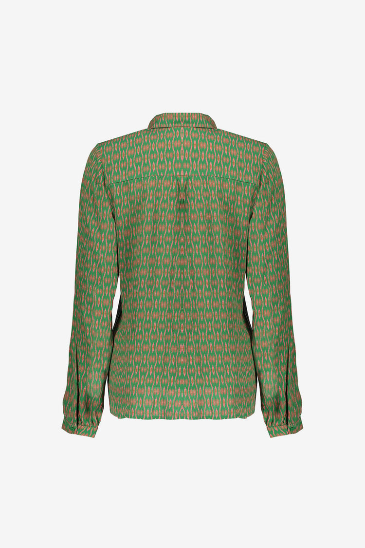Geisha dames blouse met grafische print en lurex