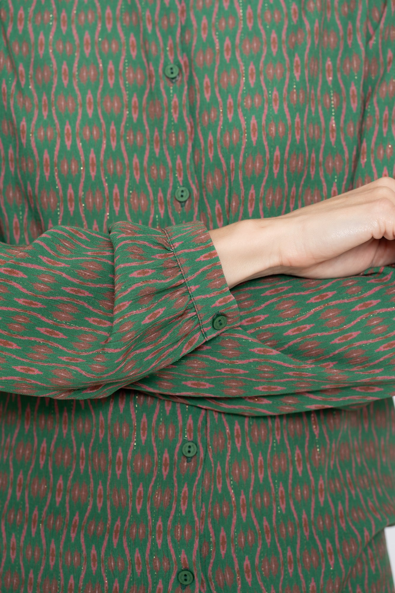 Geisha dames blouse met grafische print en lurex