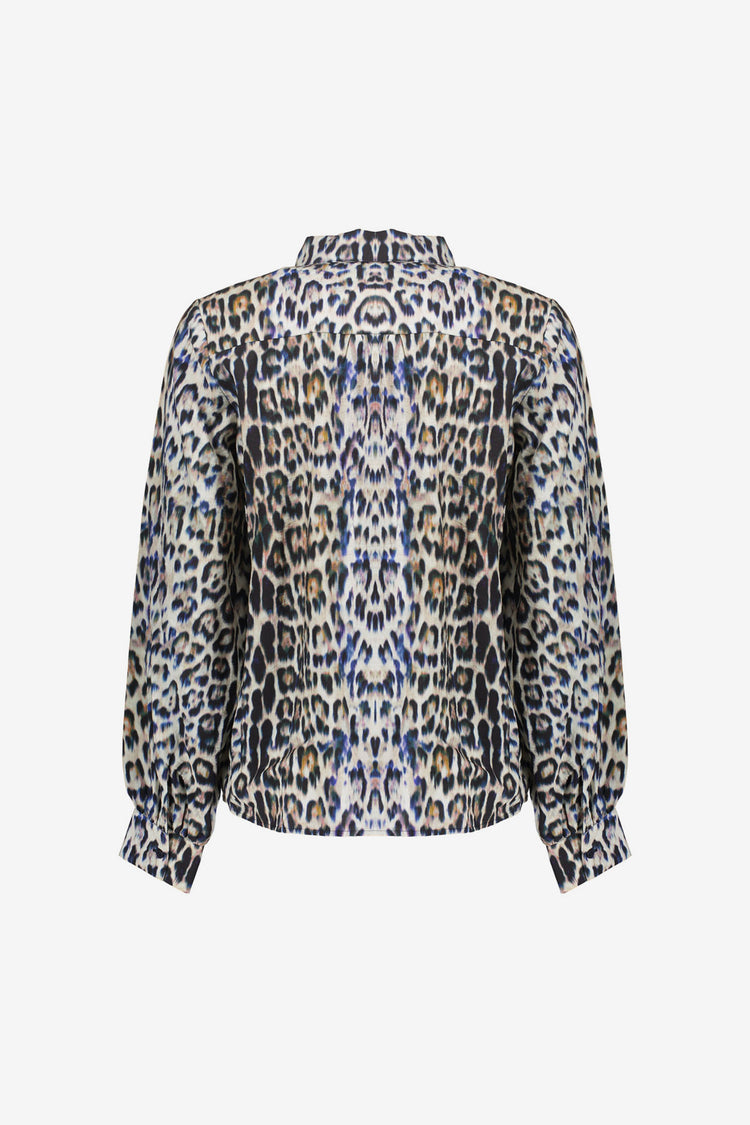 Geisha dames blouse met leopard print