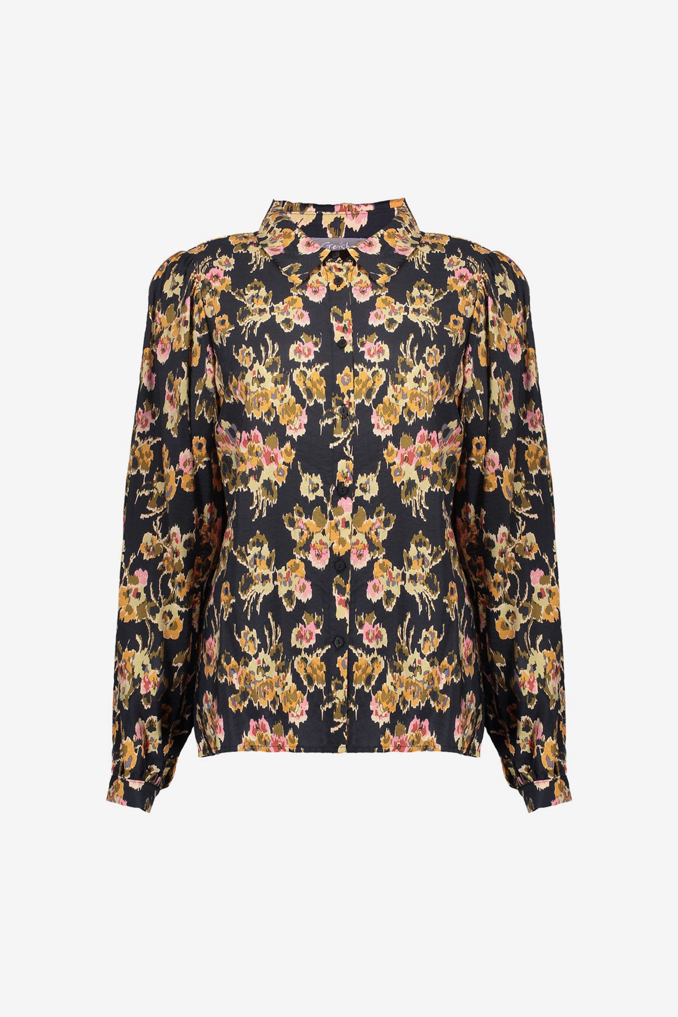 Geisha dames blouse met arty bloemenprint