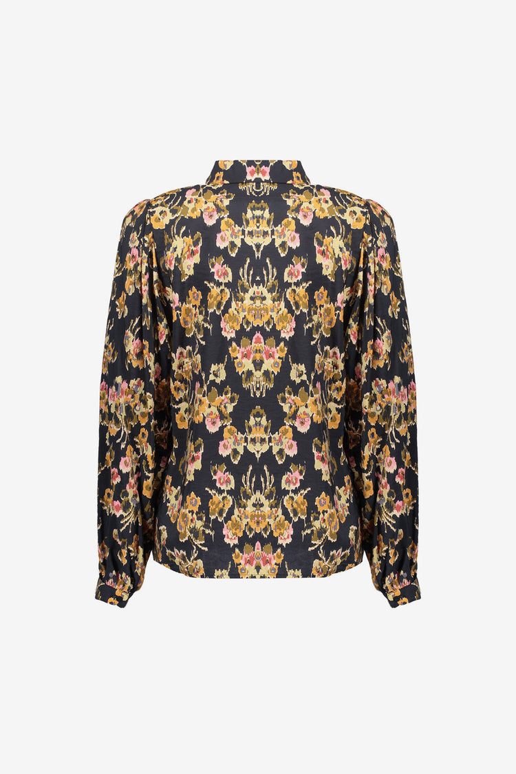 Geisha dames blouse met arty bloemenprint
