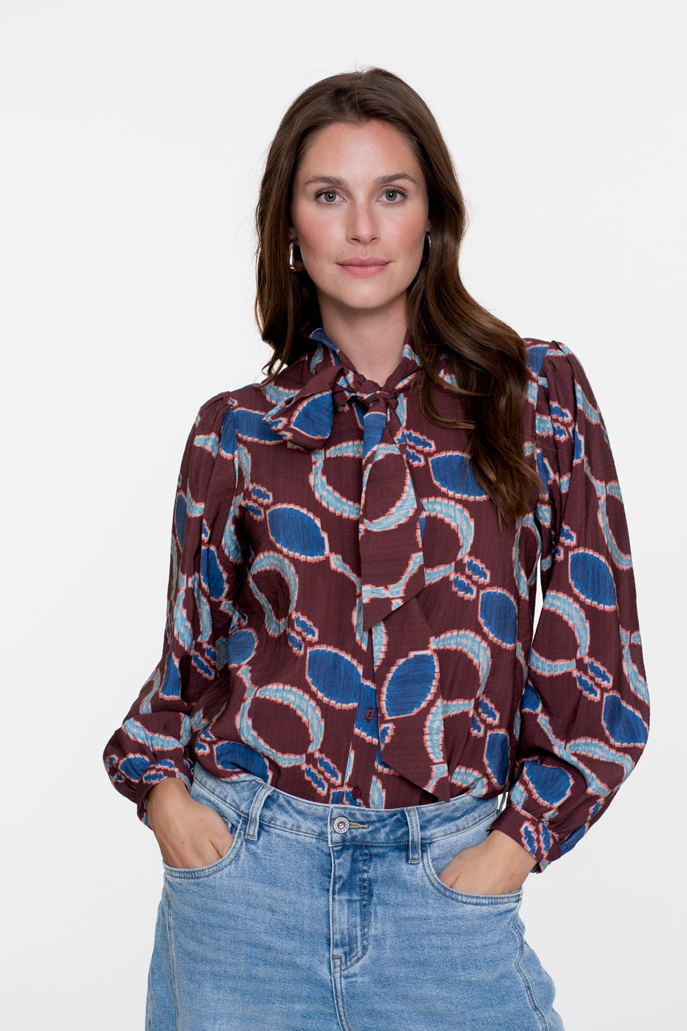 Geisha dames blouse met grafische print