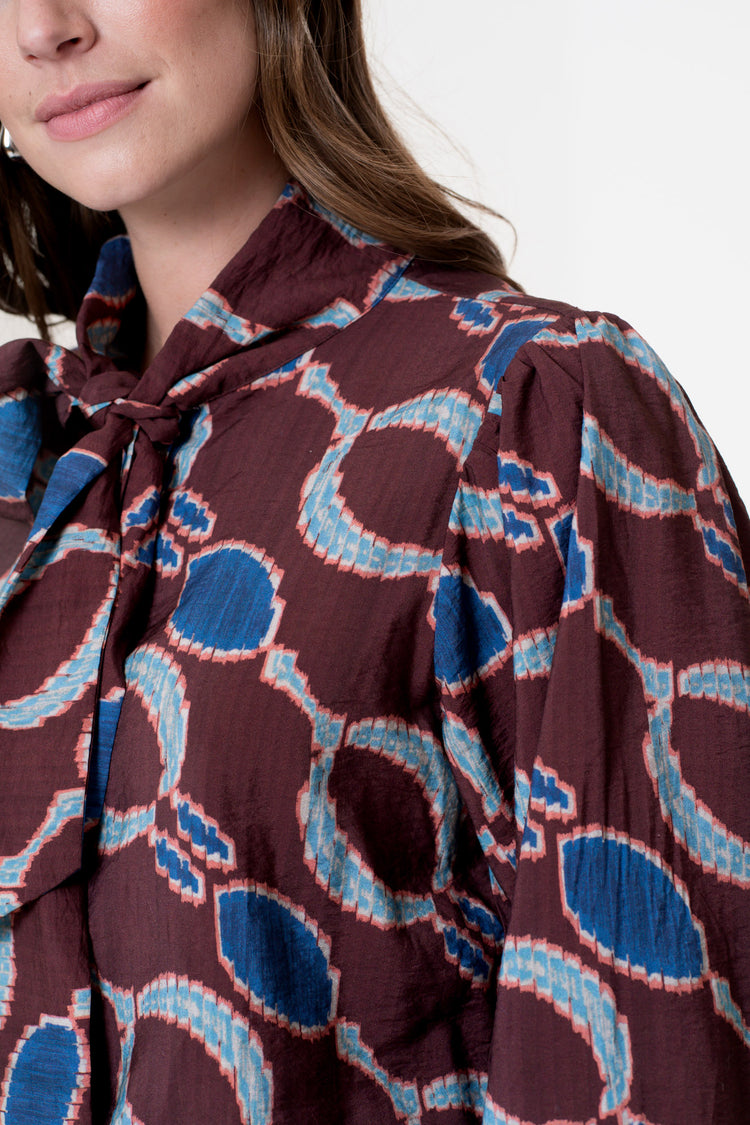 Geisha dames blouse met grafische print