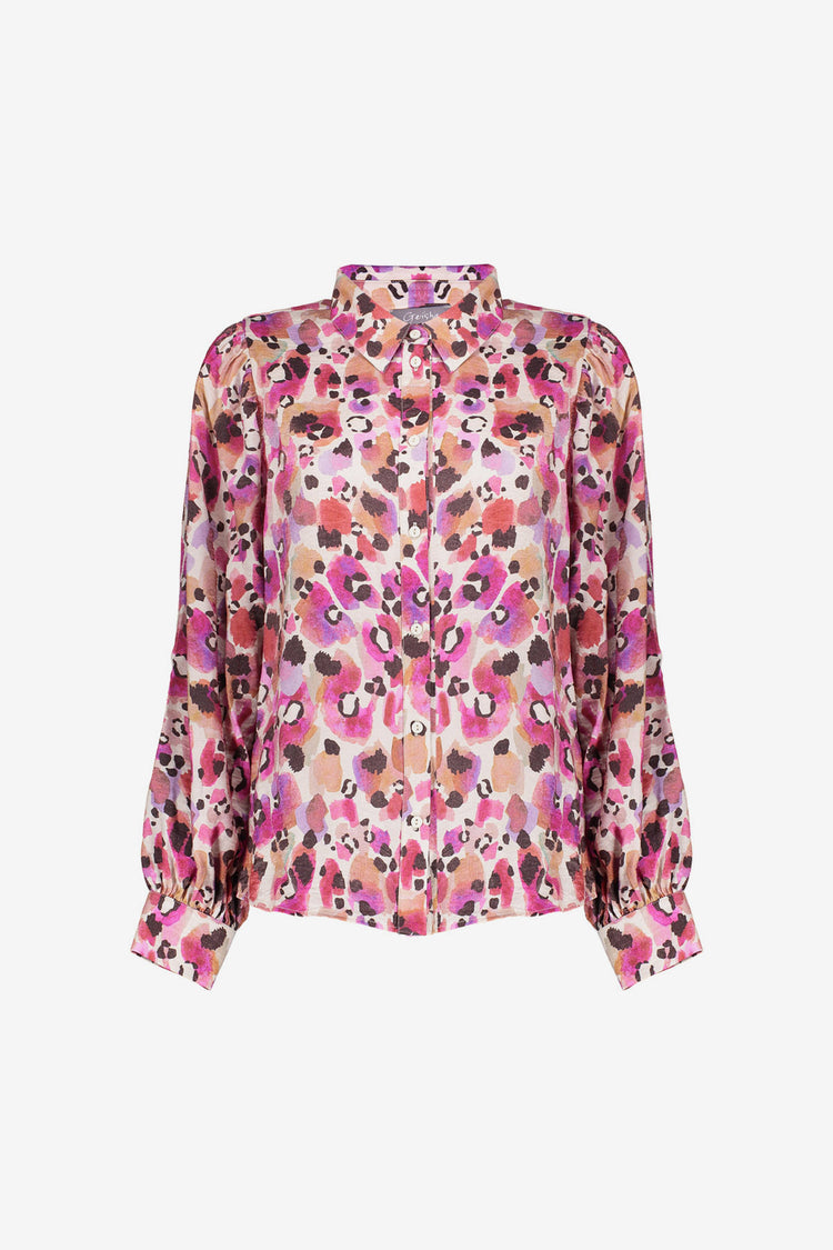 Geisha dames speelse blouse met plooimouwen