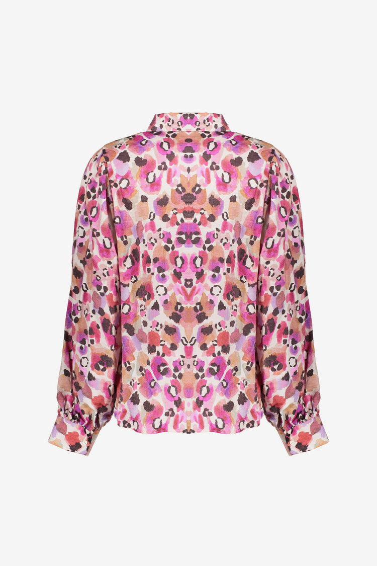 Geisha dames speelse blouse met plooimouwen