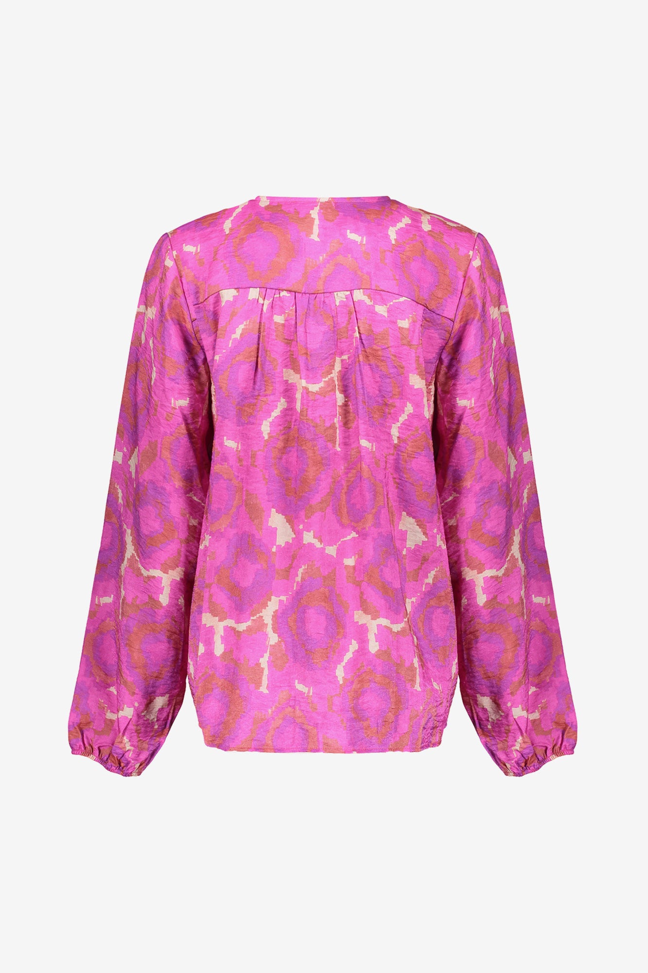 Geisha dames blouse met print en sierkoordje
