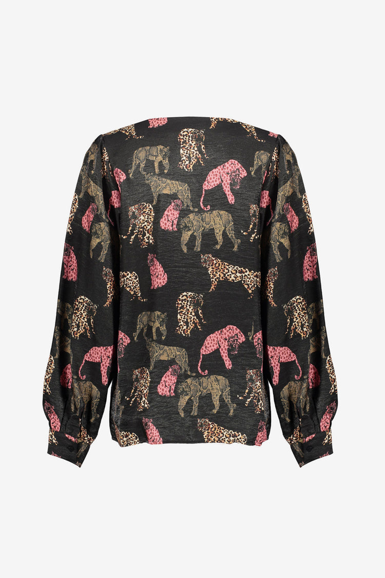 Geisha dames Jaguar print top