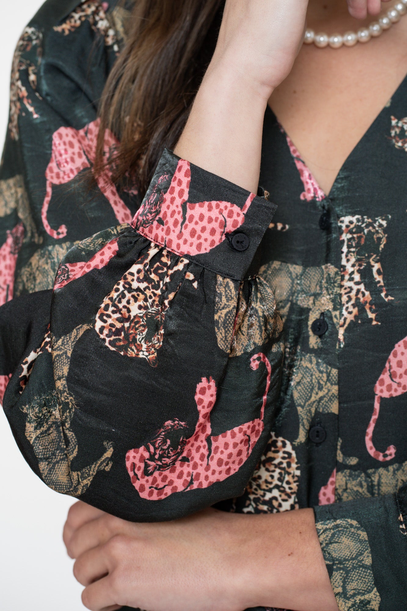 Geisha dames Jaguar print top