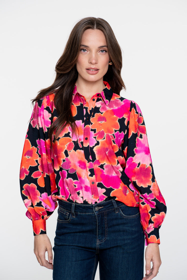 Geisha dames floral blouse pink
