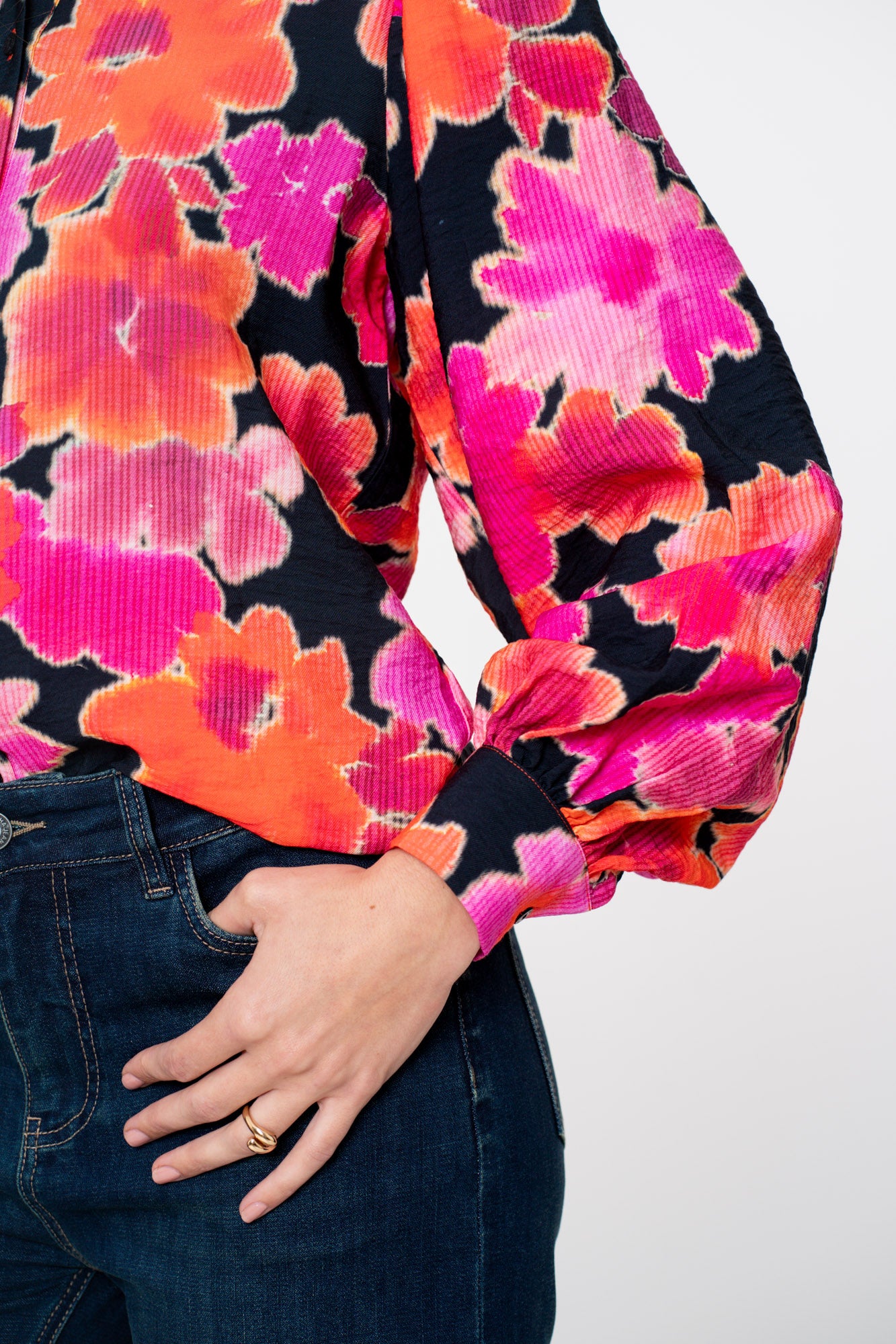 Geisha dames floral blouse pink