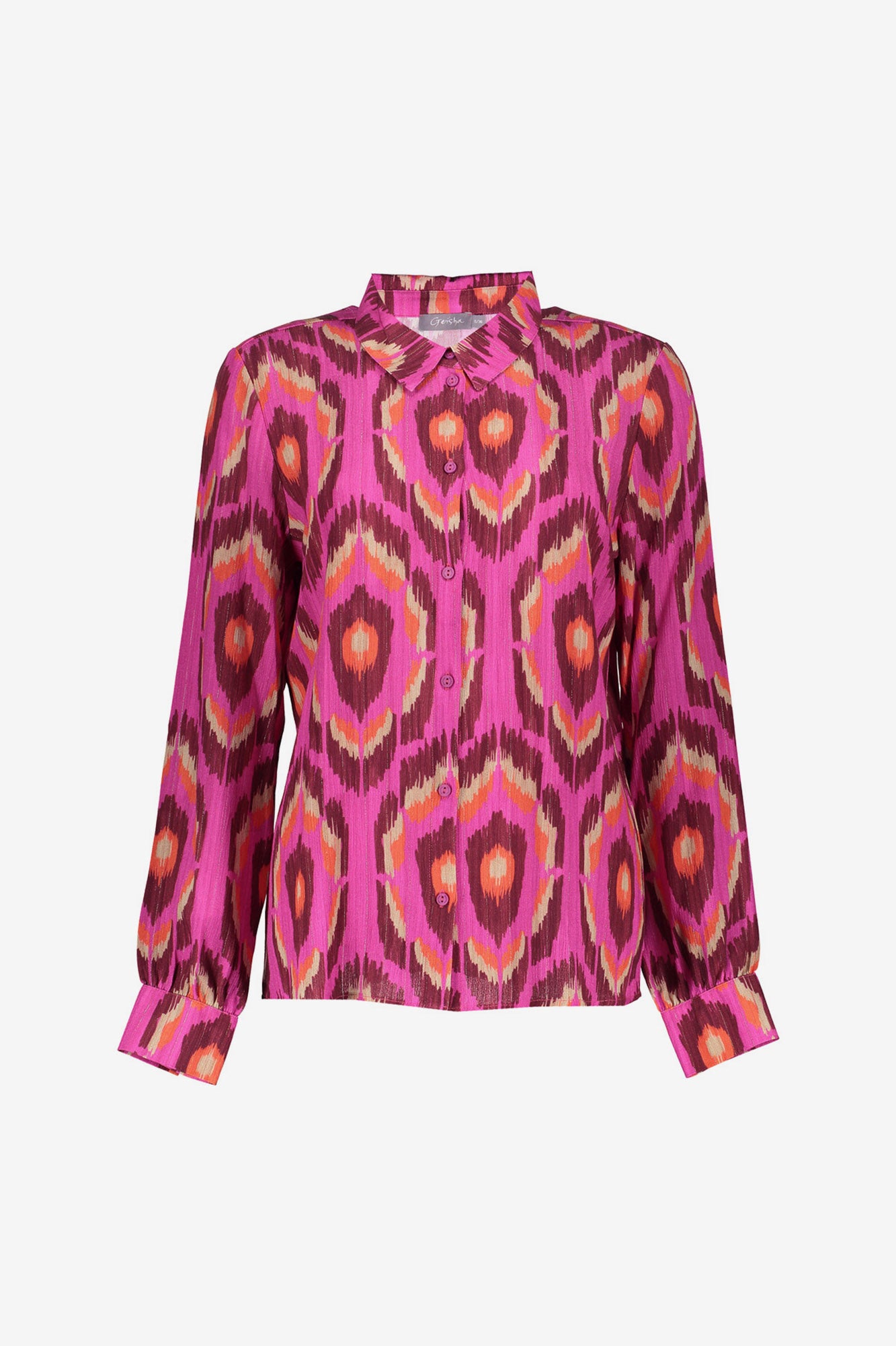 Geisha dames blouse met grafische print en lurex
