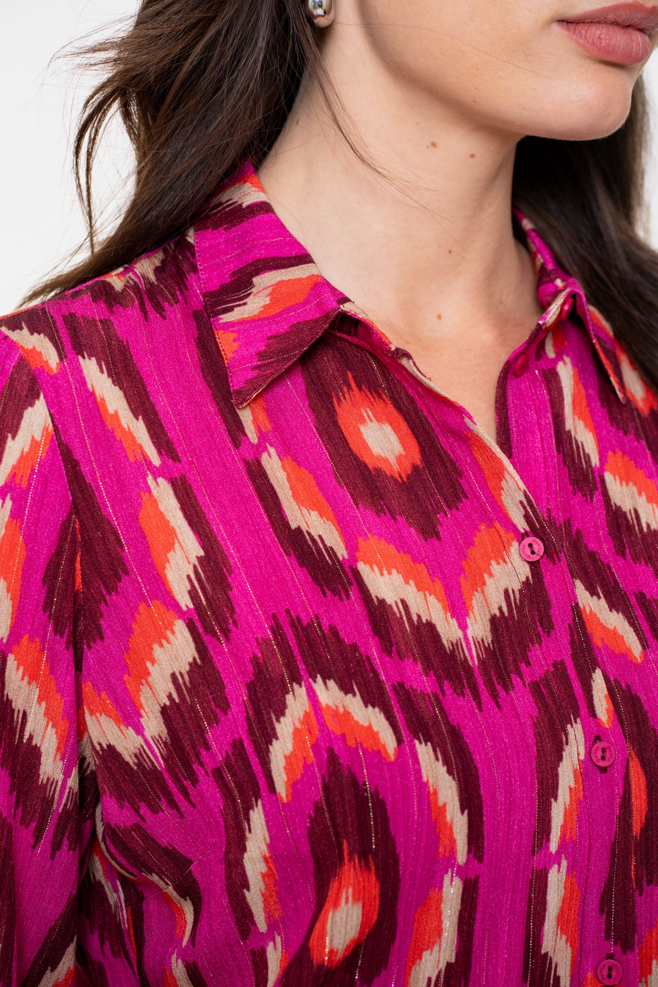 Geisha dames blouse met grafische print en lurex