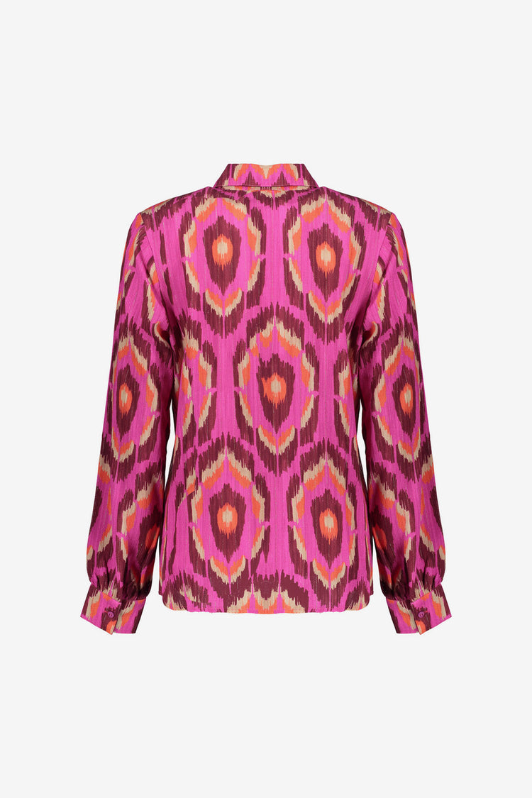 Geisha dames blouse met grafische print en lurex