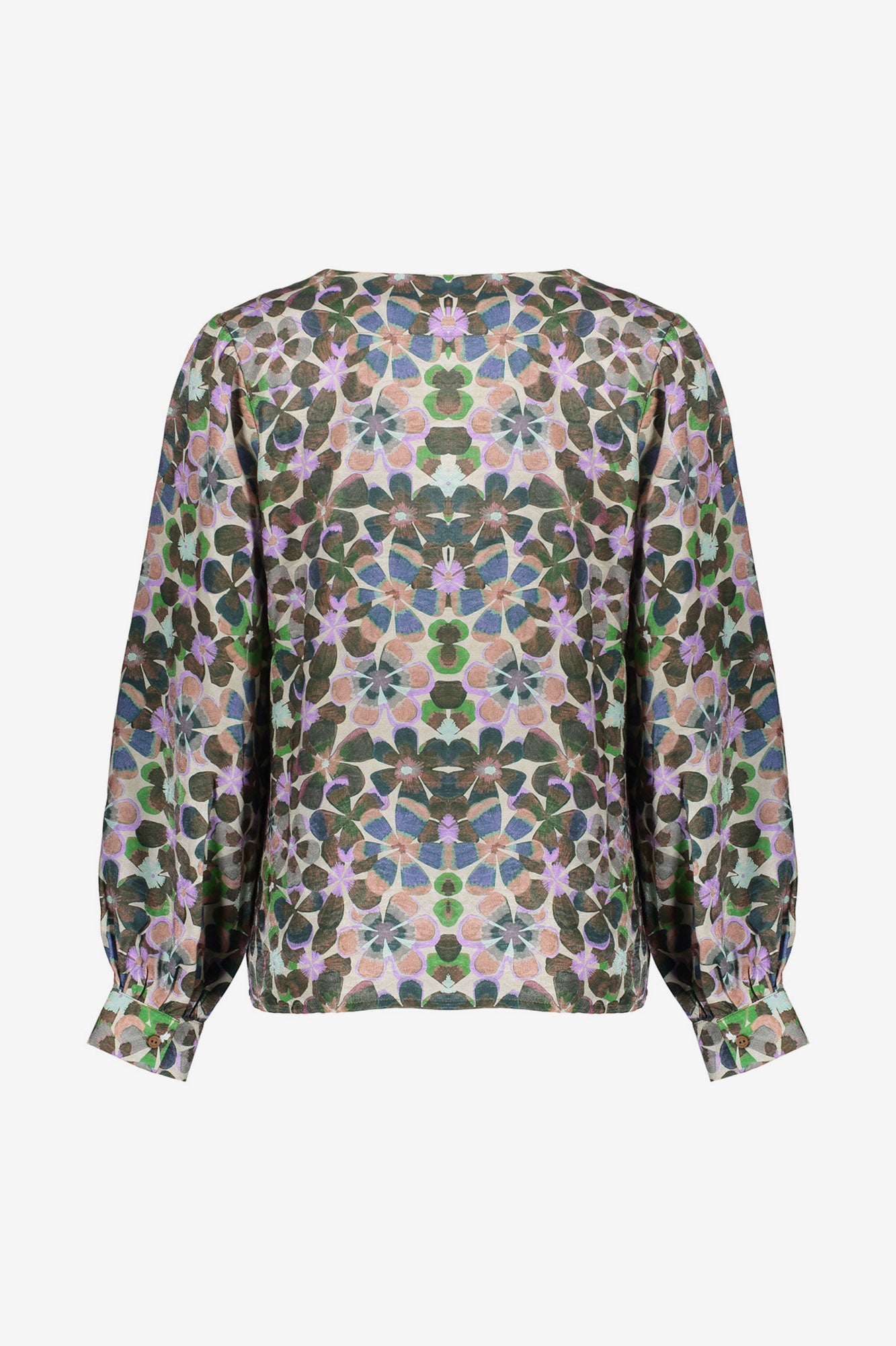 Geisha dames blouse met retro bloemenprint