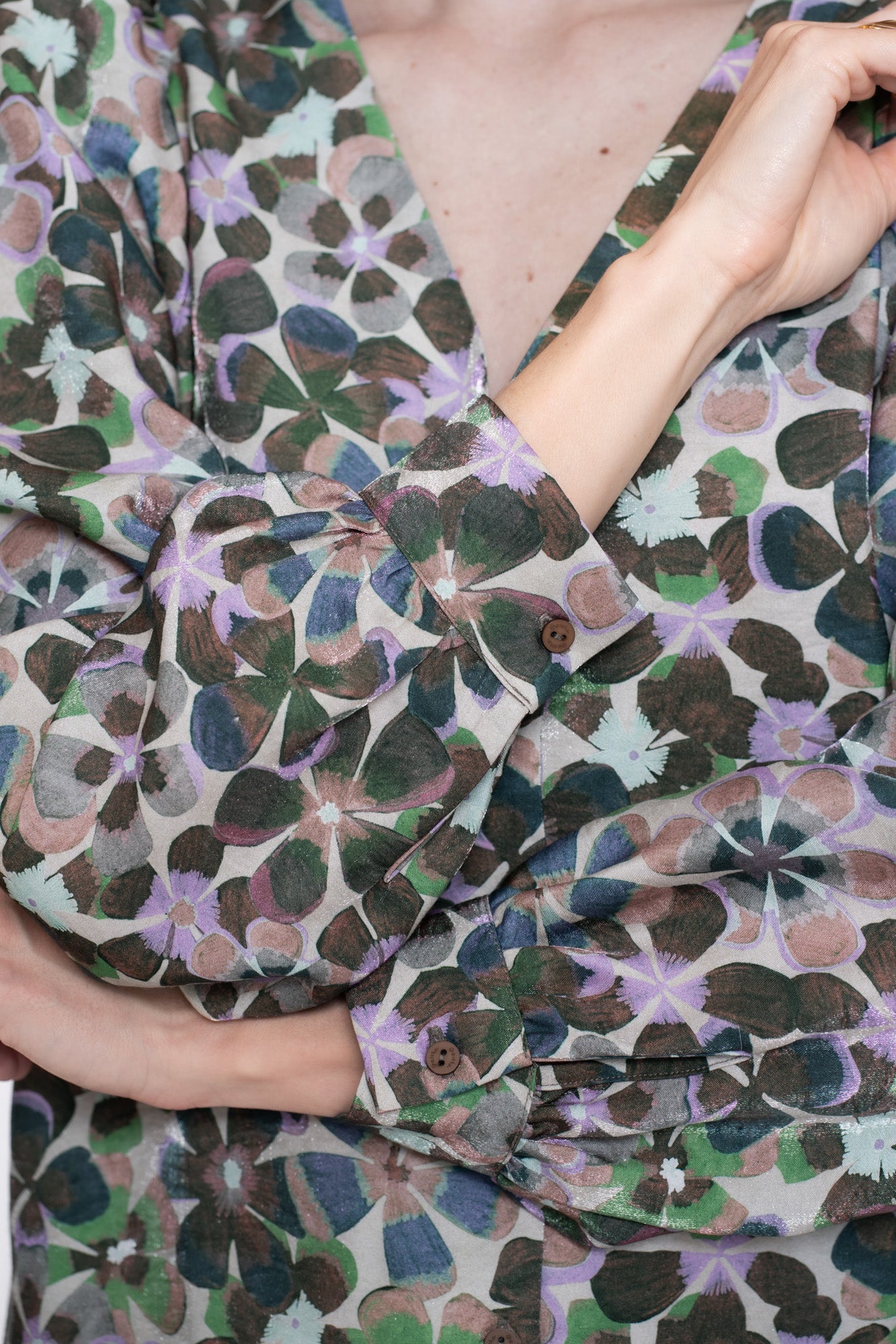 Geisha dames blouse met retro bloemenprint