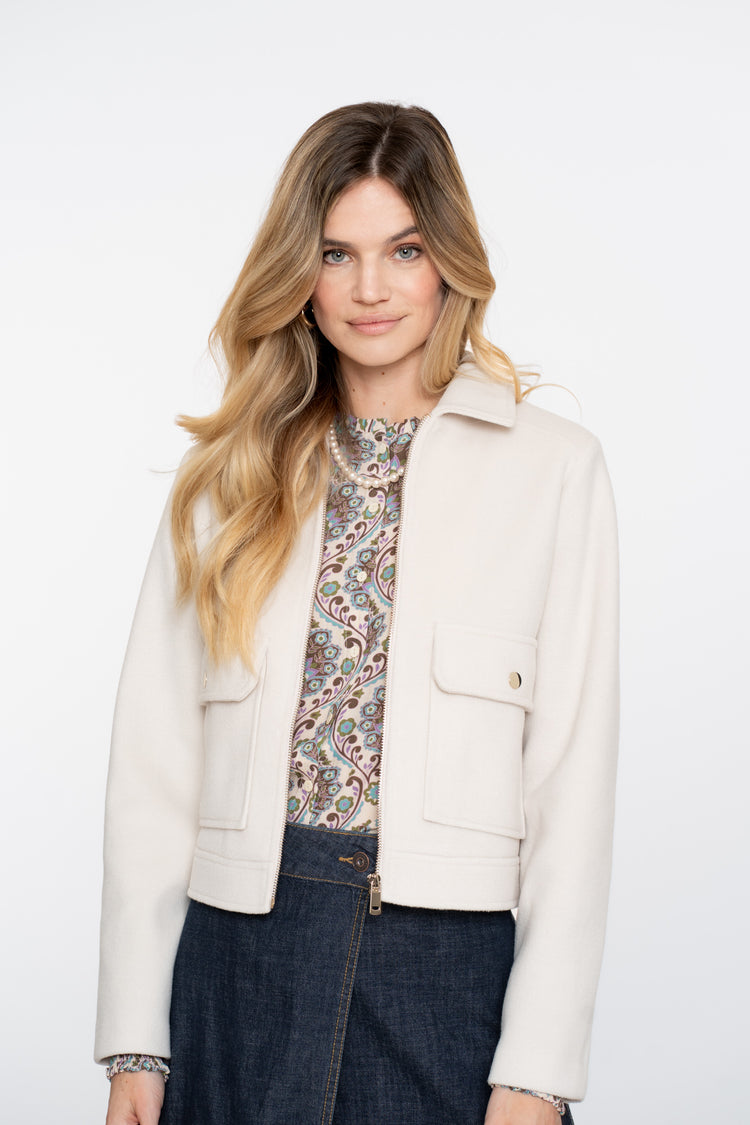 Geisha dames blouse met tile print en lurex