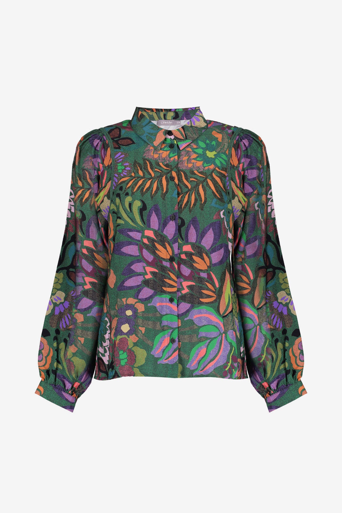 Geisha dames kleurrijke flower print blouse