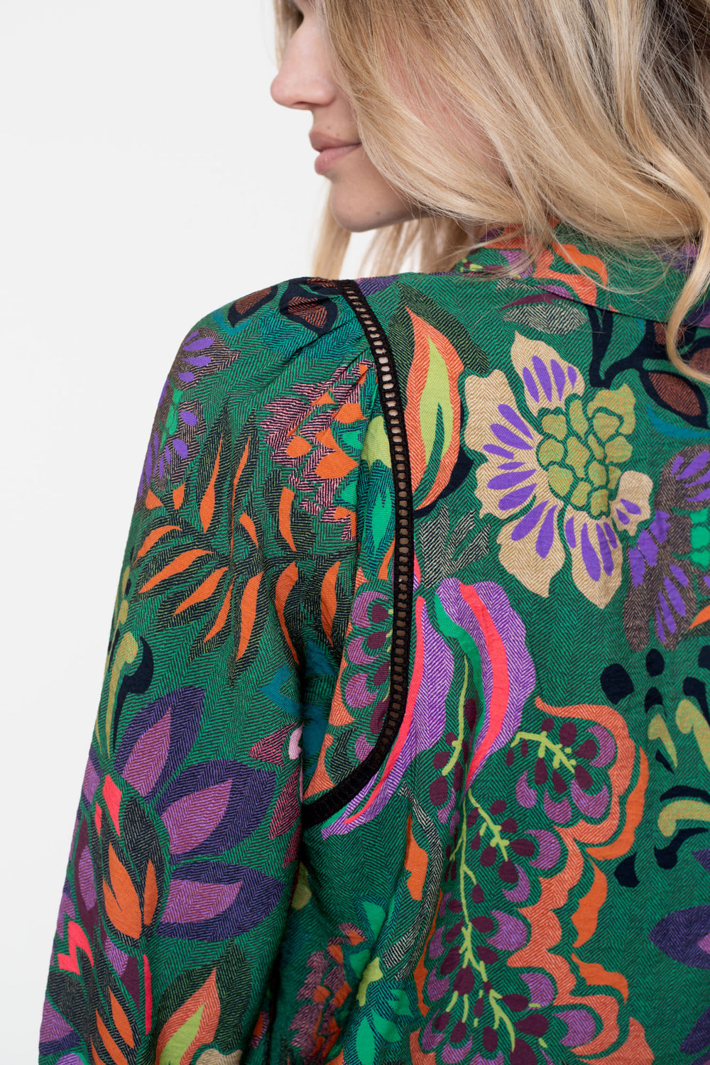 Geisha dames kleurrijke flower print blouse