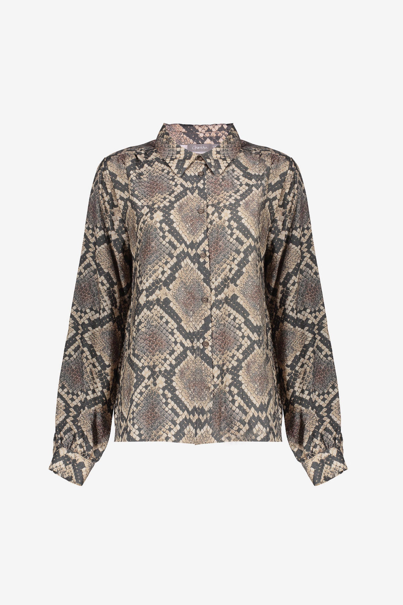 Geisha dames blouse met slangenprint